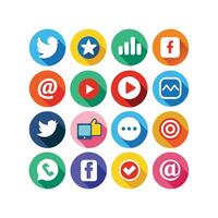 Social Media Icon Set Collection for Websites and Mobile Applications vector