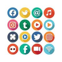 Social Media Icon Set Collection for Websites and Mobile Applications vector