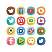 Social Media Icon Set Collection for Websites and Mobile Applications vector