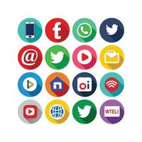 Social Media Icon Set Collection for Websites and Mobile Applications vector