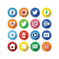 Social Media Icon Set Collection for Websites and Mobile Applications vector