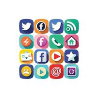 Social Media Icon Set Collection for Websites and Mobile Applications vector