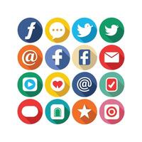 Social Media Icon Set Collection for Websites and Mobile Applications vector