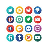 Social Media Icon Set Collection for Websites and Mobile Applications vector