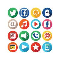 Social Media Icon Set Collection for Websites and Mobile Applications vector