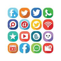 Social Media Icon Set Collection for Websites and Mobile Applications vector