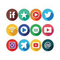 Social Media Icon Set Collection for Websites and Mobile Applications vector