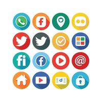 Social Media Icon Set Collection for Websites and Mobile Applications vector