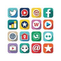 Social Media Icon Set Collection for Websites and Mobile Applications vector