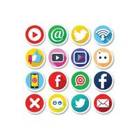 Social Media Icon Set Collection for Websites and Mobile Applications vector