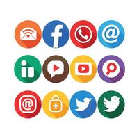 Social Media Icon Set Collection for Websites and Mobile Applications vector