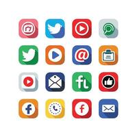 Social Media Icon Set Collection for Websites and Mobile Applications vector