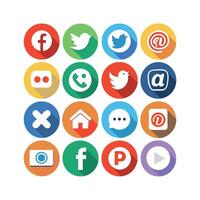 Social Media Icon Set Collection for Websites and Mobile Applications vector