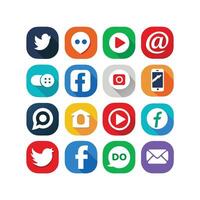 Social Media Icon Set Collection for Websites and Mobile Applications vector