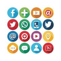 Social Media Icon Set Collection for Websites and Mobile Applications vector