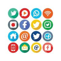 Social Media Icon Set Collection for Websites and Mobile Applications vector