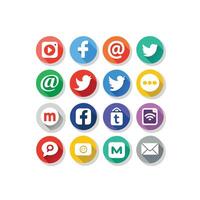 Social Media Icon Set Collection for Websites and Mobile Applications vector