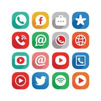 Social Media Icon Set Collection for Websites and Mobile Applications vector