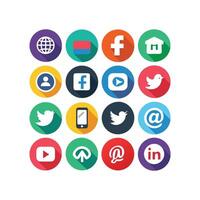 Social Media Icon Set Collection for Websites and Mobile Applications vector