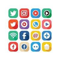 Social Media Icon Set Collection for Websites and Mobile Applications vector