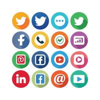 Social Media Icon Set Collection for Websites and Mobile Applications vector