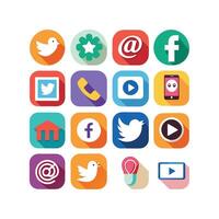 Social Media Icon Set Collection for Websites and Mobile Applications vector