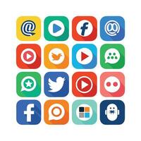 Social Media Icon Set Collection for Websites and Mobile Applications vector