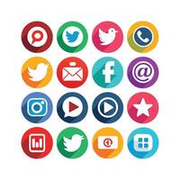 Social Media Icon Set Collection for Websites and Mobile Applications vector