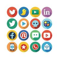 Social Media Icon Set Collection for Websites and Mobile Applications vector