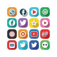 Social Media Icon Set Collection for Websites and Mobile Applications vector