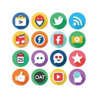 Social Media Icon Set Collection for Websites and Mobile Applications vector