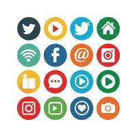 Social Media Icon Set Collection for Websites and Mobile Applications vector