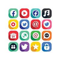 Social Media Icon Set Collection for Websites and Mobile Applications vector