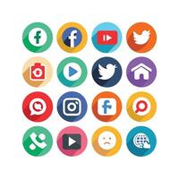 Social Media Icon Set Collection for Websites and Mobile Applications vector