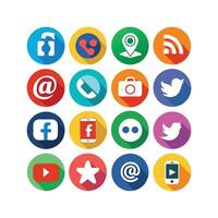 Social Media Icon Set Collection for Websites and Mobile Applications vector