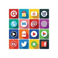 Social Media Icon Set Collection for Websites and Mobile Applications vector