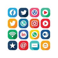 Social Media Icon Set Collection for Websites and Mobile Applications vector