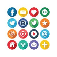 Social Media Icon Set Collection for Websites and Mobile Applications vector