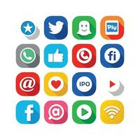 Social Media Icon Set Collection for Websites and Mobile Applications vector