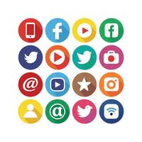 Social Media Icon Set Collection for Websites and Mobile Applications vector