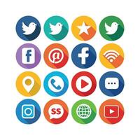 Social Media Icon Set Collection for Websites and Mobile Applications vector