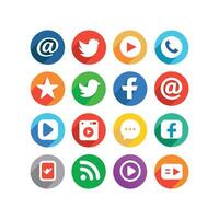 Social Media Icon Set Collection for Websites and Mobile Applications vector
