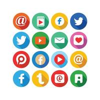 Social Media Icon Set Collection for Websites and Mobile Applications vector