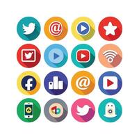 Social Media Icon Set Collection for Websites and Mobile Applications vector