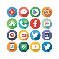 Social Media Icon Set Collection for Websites and Mobile Applications vector