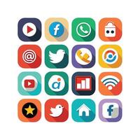 Social Media Icon Set Collection for Websites and Mobile Applications vector