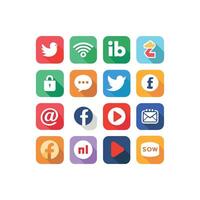 Social Media Icon Set Collection for Websites and Mobile Applications vector