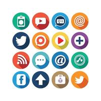 Social Media Icon Set Collection for Websites and Mobile Applications vector