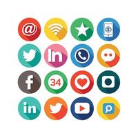 Social Media Icon Set Collection for Websites and Mobile Applications vector