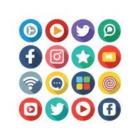 Social Media Icon Set Collection for Websites and Mobile Applications vector